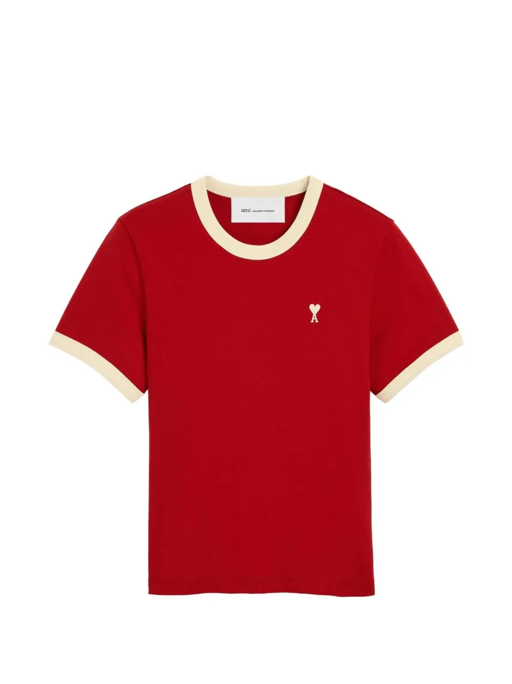 Contrasted Cotton T-Shirt with Ami De Coeur by AMI Paris