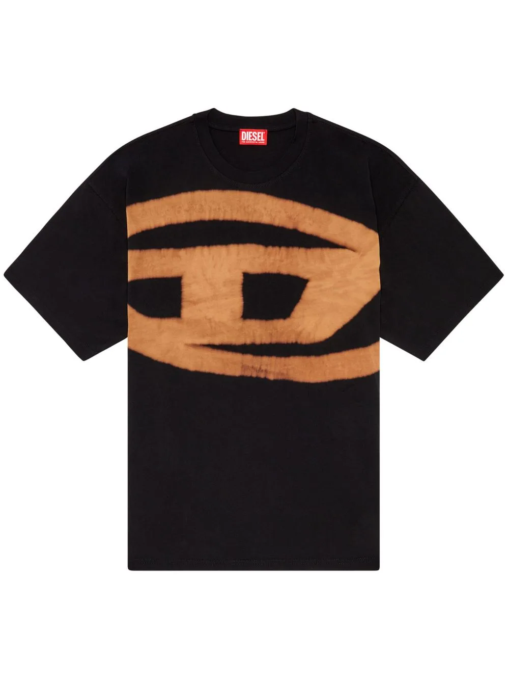 T-Shirt with Bleached Oval D Logo by Diesel