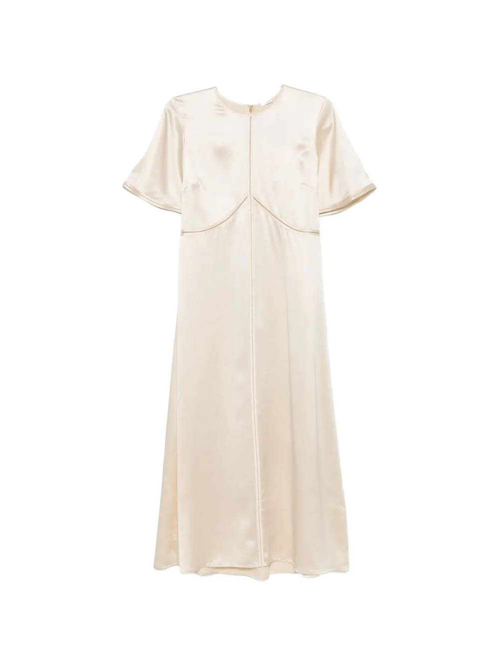 Faggoting-Trimmed Satin Midi Dress by JOSEPH