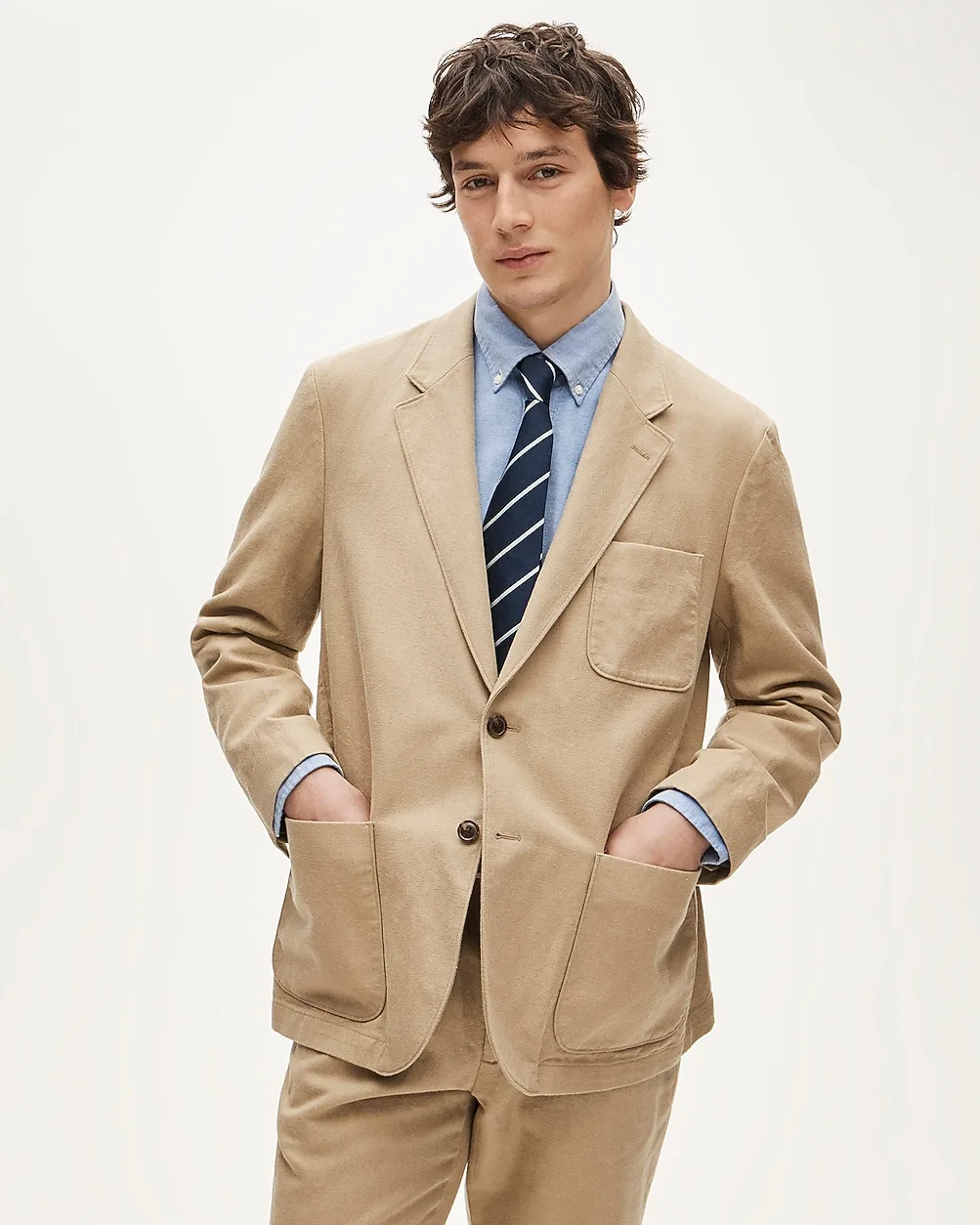Relaxed-Fit Suit Jacket in Italian Cotton-Linen Twill Blend by J.Crew