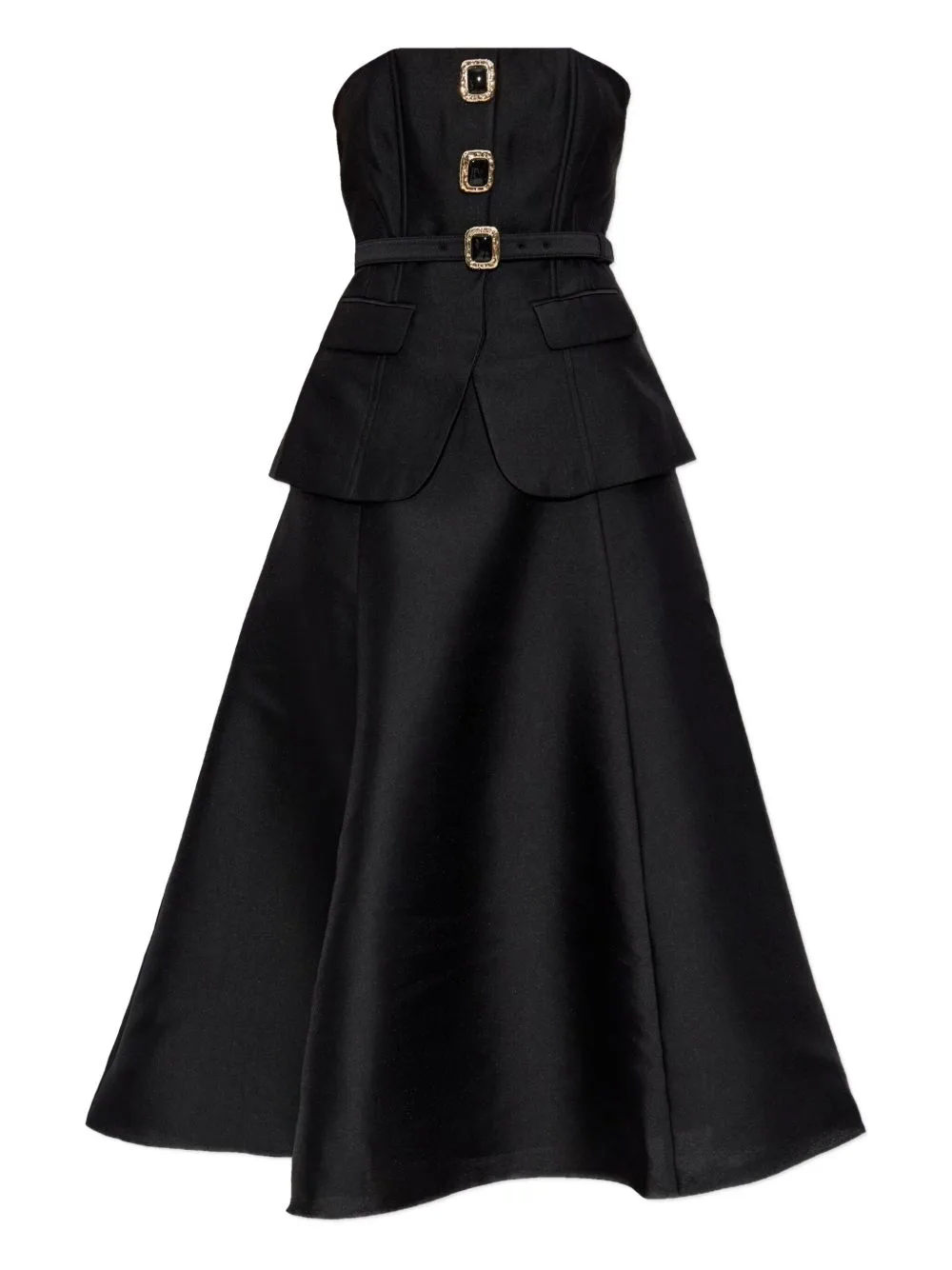 Belted Buckle-Detail Dress by Self-Portrait