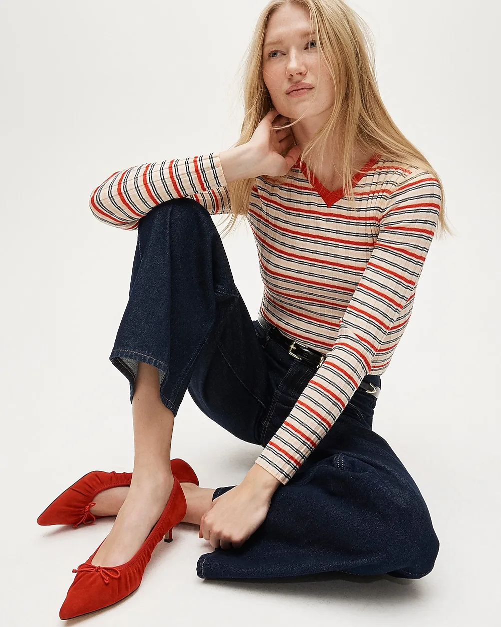 Robin Ruched Pumps in Suede by J.Crew