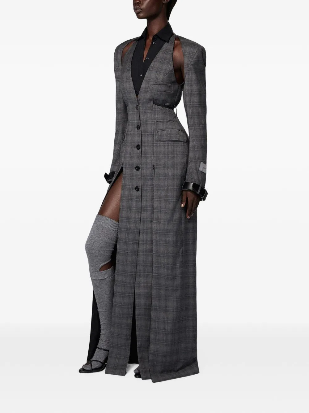 Serpentine Check Wool Coat by SRVC Studio