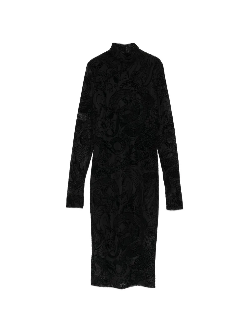Mock-Neck Long-Sleeve Midi Dress by Just Cavalli