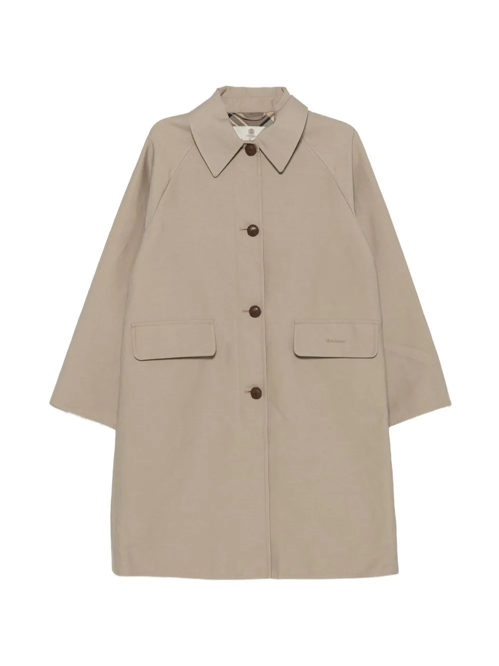 Check-Cuff Embroidered-Logo Jacket by Barbour