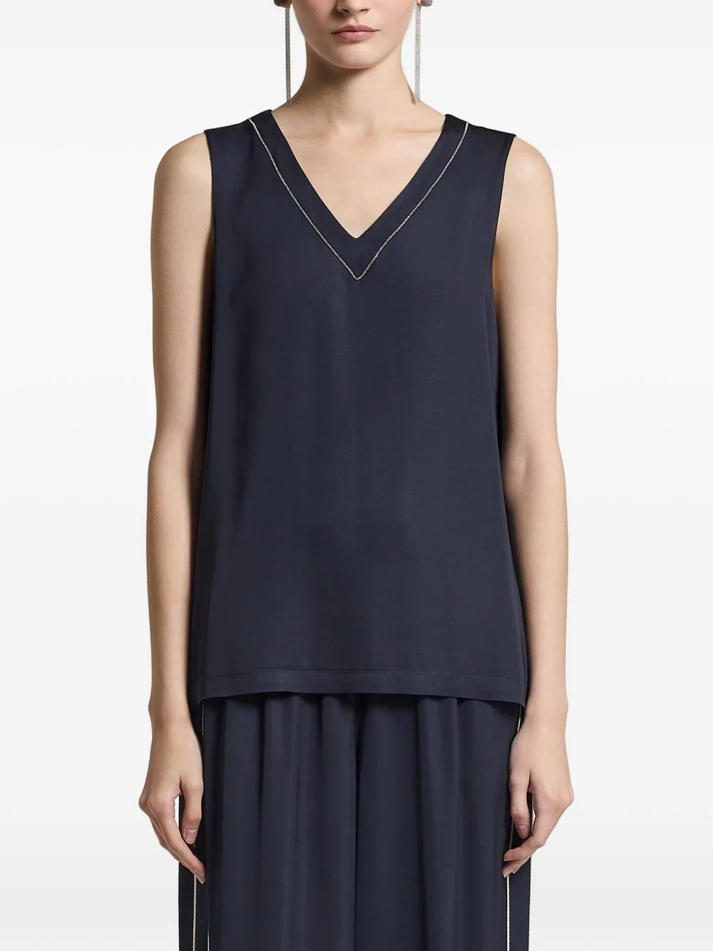 Aurea V-Neck Sleeveless Top by Peserico