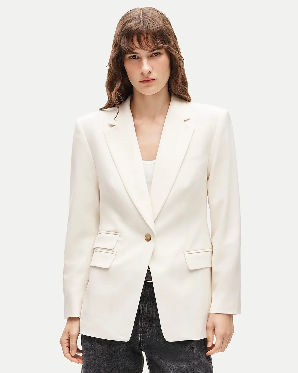 Single-Button Blazer in Lightspun Wool Blend by J.Crew