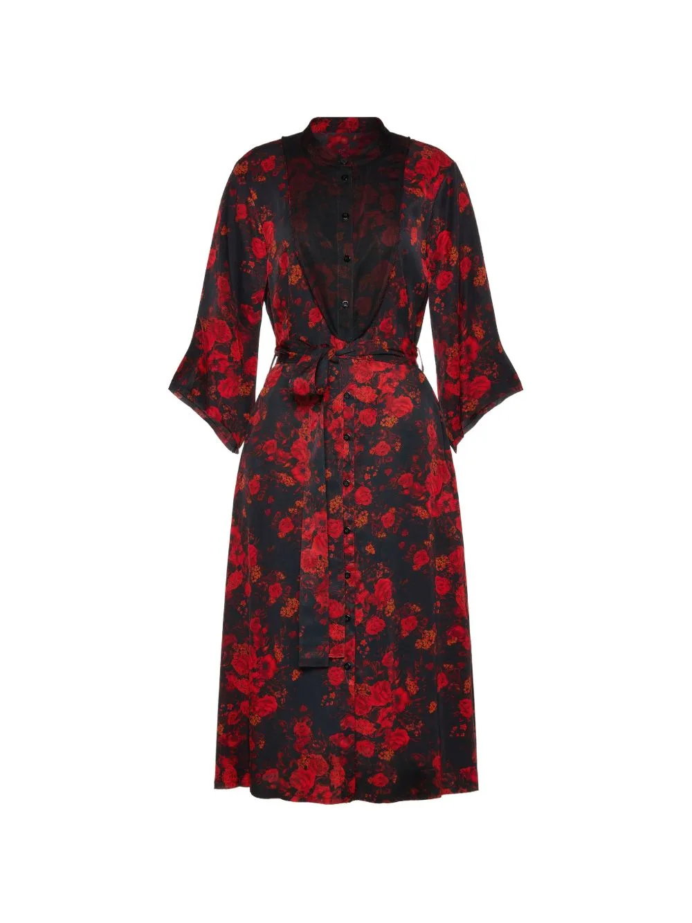 Floral-Print Belted Midi Dress by Maison Margiela