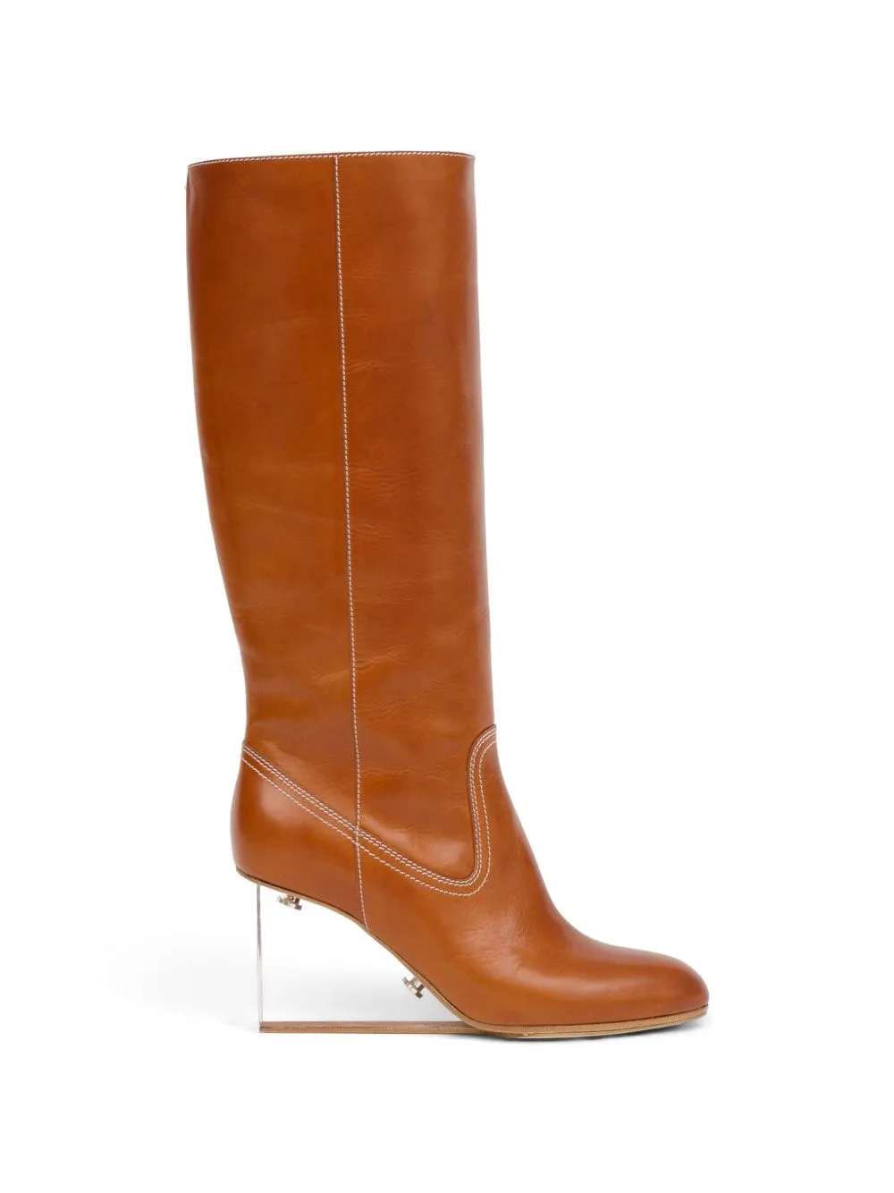 Plexi Contrast-Stitch Wedge Boots by Maison Margiela