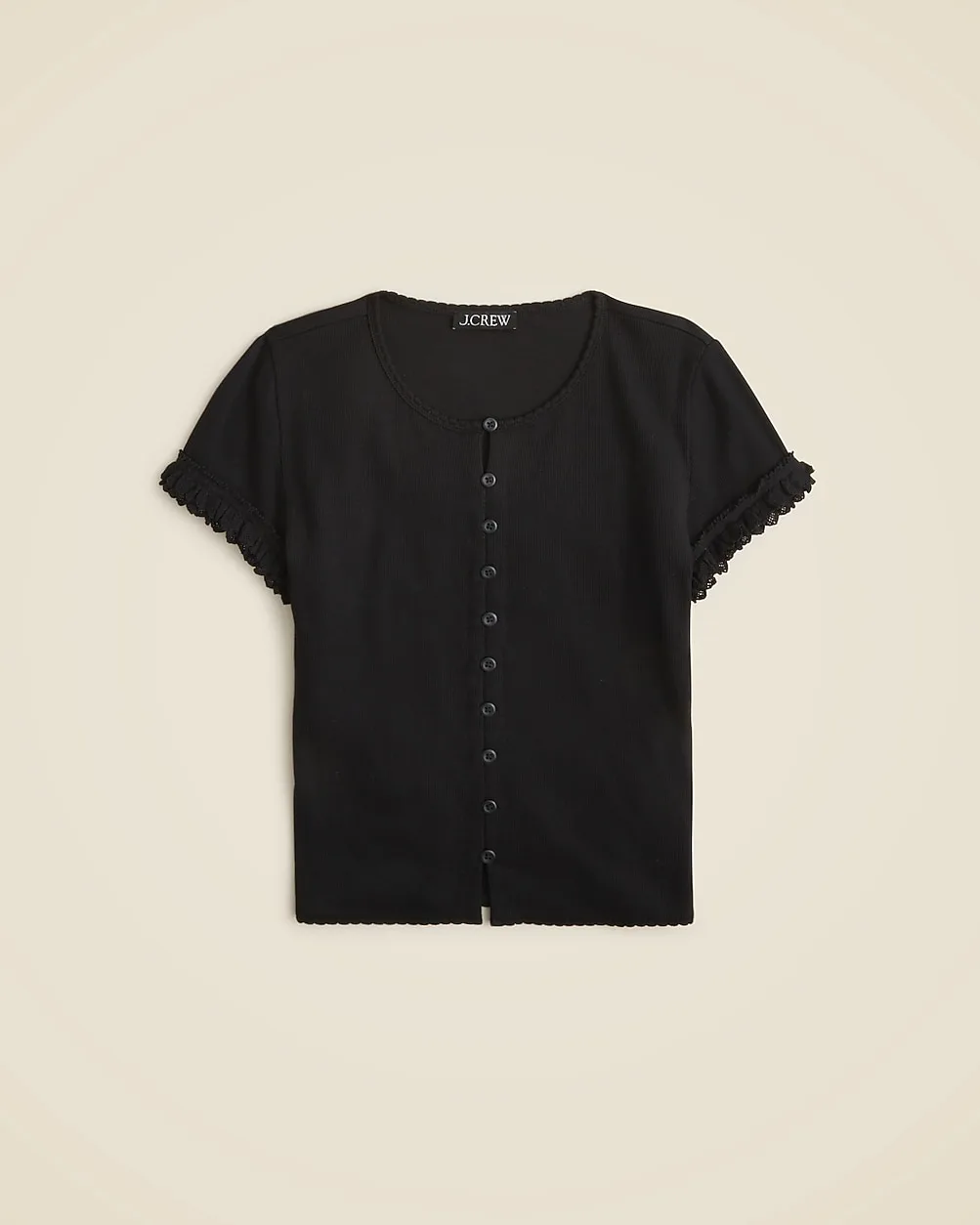 Fine Rib Crochet-Trim Cardigan by J.Crew