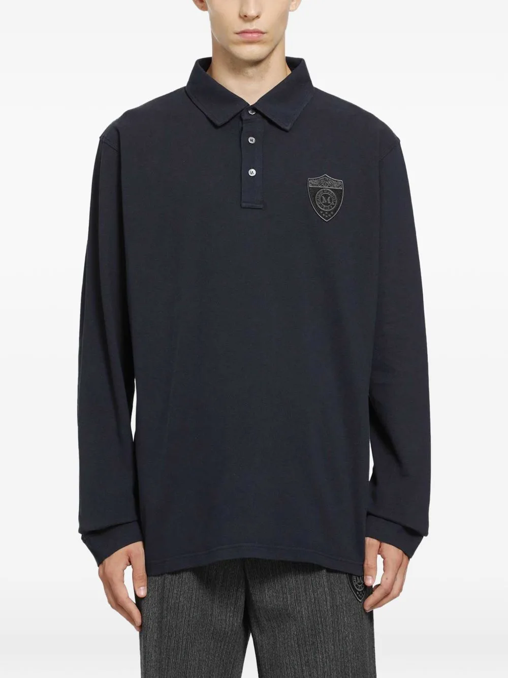 Logo-Patch Long-Sleeve Polo Shirt by MM6 Maison Margiela