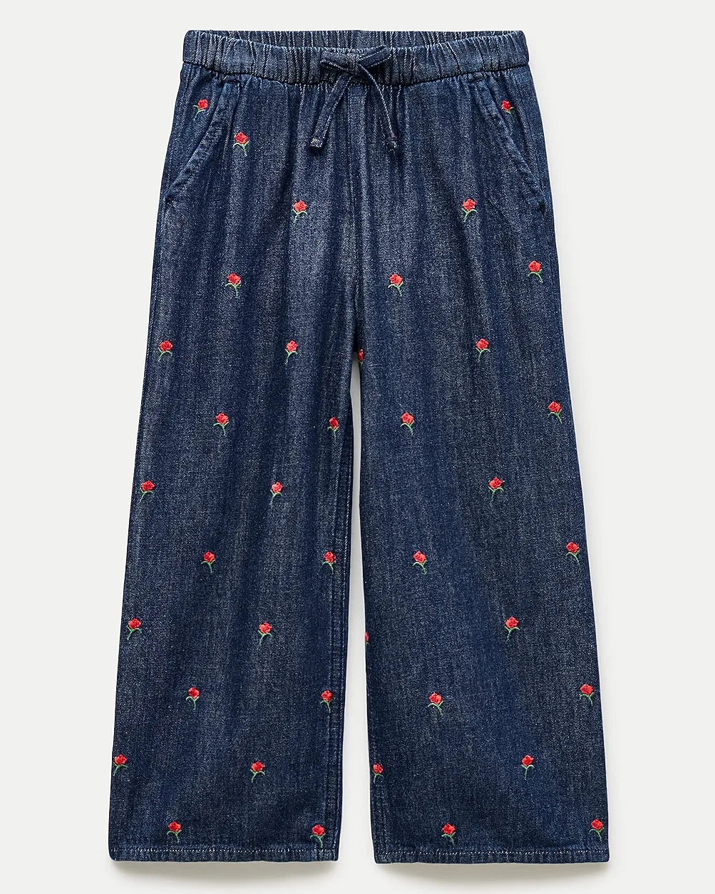 Cosmo Pant in Embroidered Drapey Denim by J.Crew