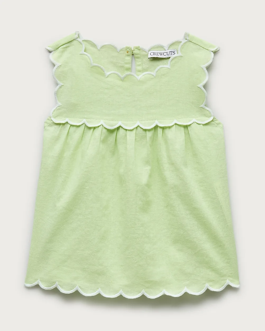 Scallop-Trim Top in Linen Blend by J.Crew