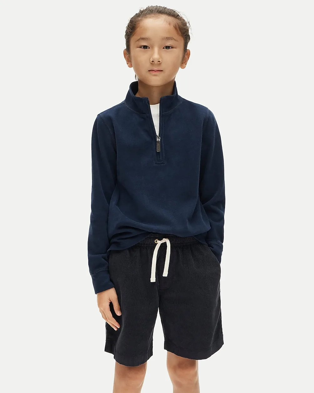 Quarter-Zip Sweatshirt in Sueded Jersey by J.Crew