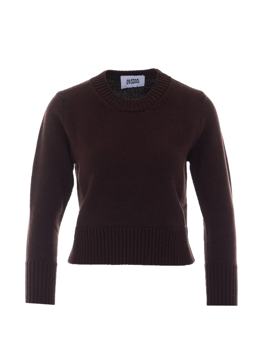 Crew-Neck Long-Sleeve Sweater by ALPHA STUDIO