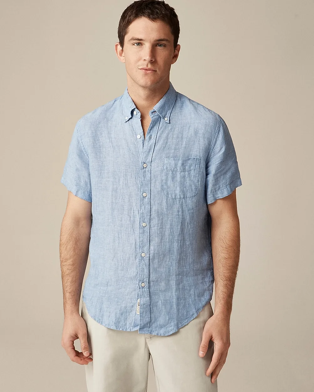 Slim Short-Sleeve Baird McNutt Irish Linen Shirt by J.Crew