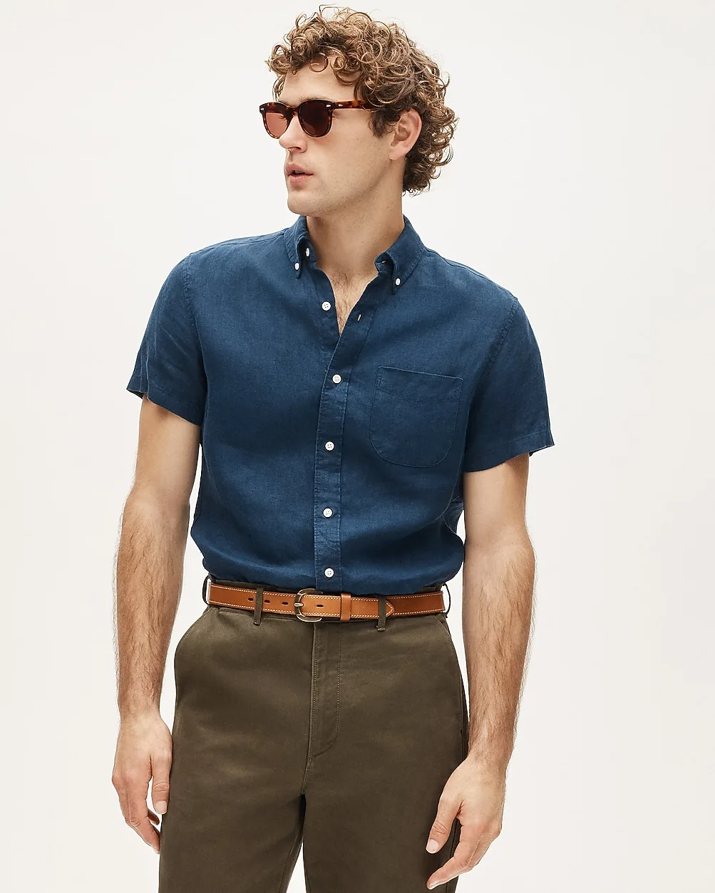 Slim Short-Sleeve Baird McNutt Irish Linen Shirt