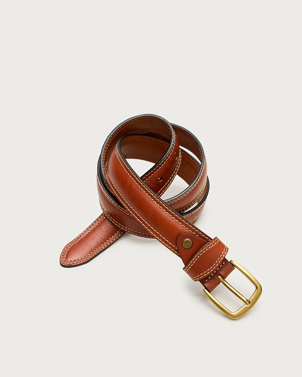 Contrast-Stitch Belt in Leather by J.Crew