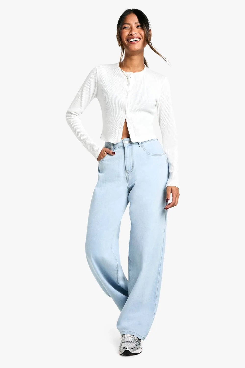 Basics Baggy Boyfriend Jeans by boohoo
