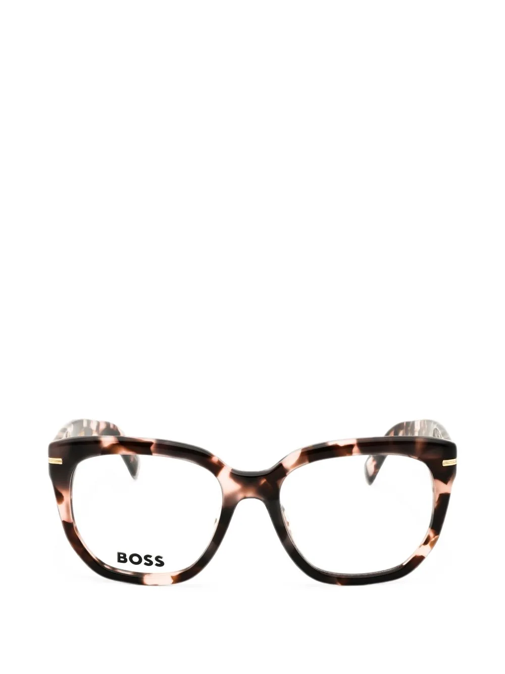 Tortoiseshell-Pattern Rectangle-Frame Glasses by BOSS