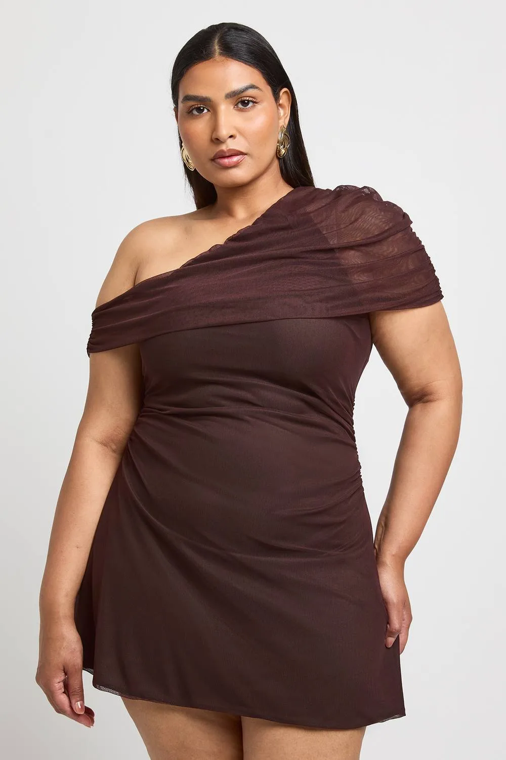 One Shoulder Mini Dress by boohoo