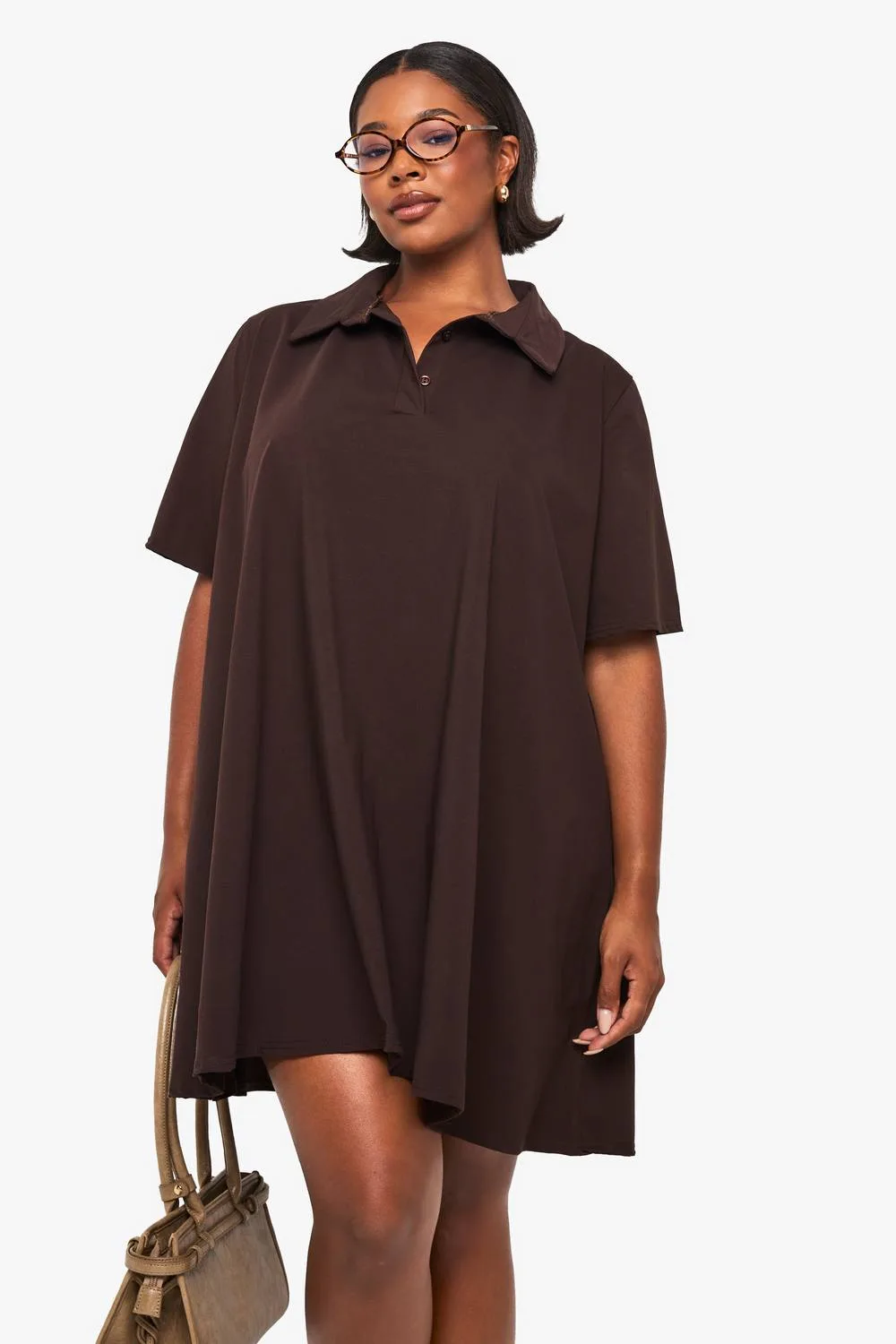 Collared Swing Shirt Dress by boohoo