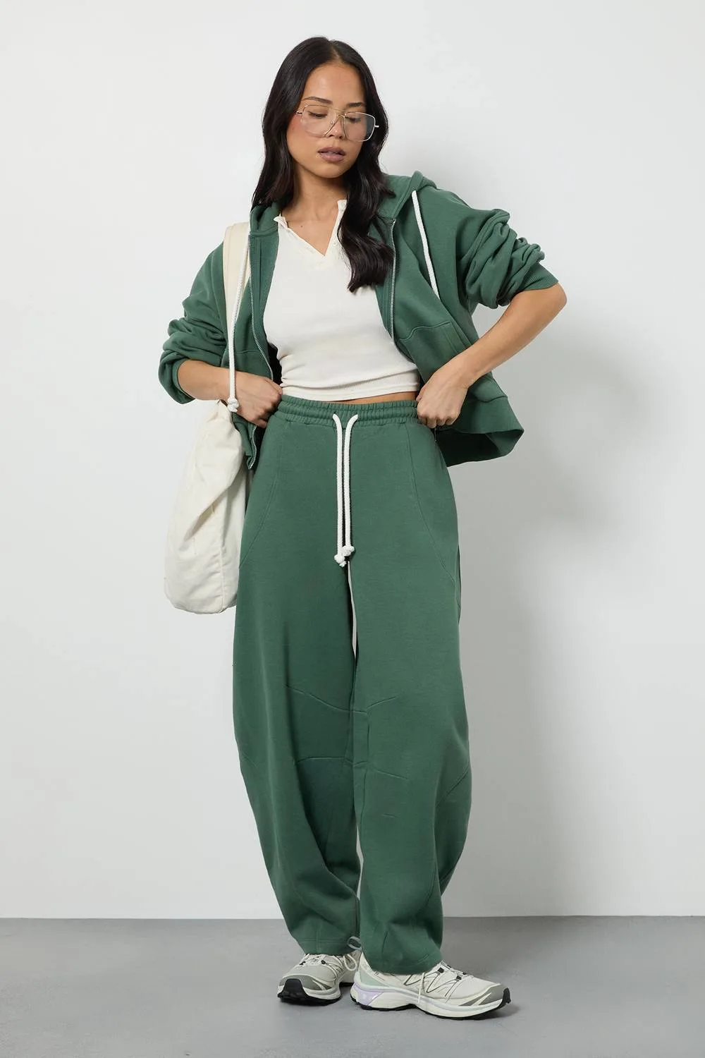 Contrast Drawcord Oversized Hoodie Tracksuit