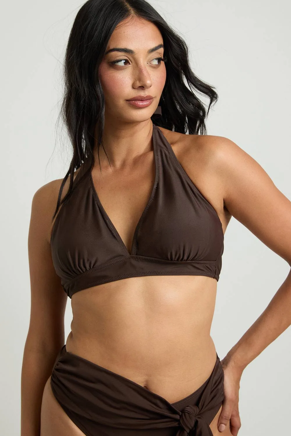 Plunge Halterneck Bikini Top