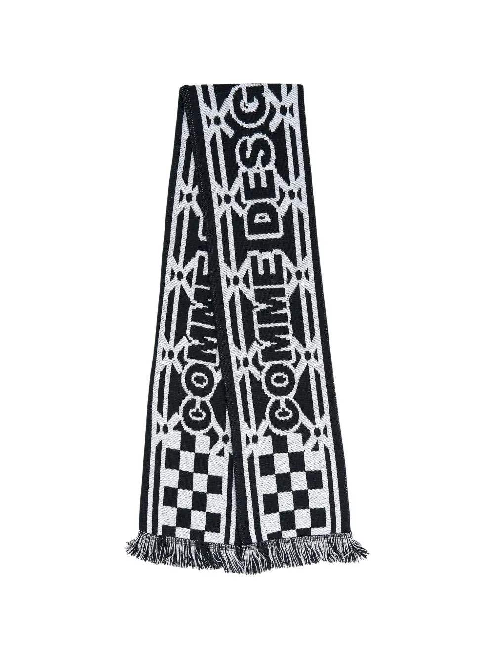 Logo-Intarsia Fringed Scarf by Comme Des Garçons Shirt