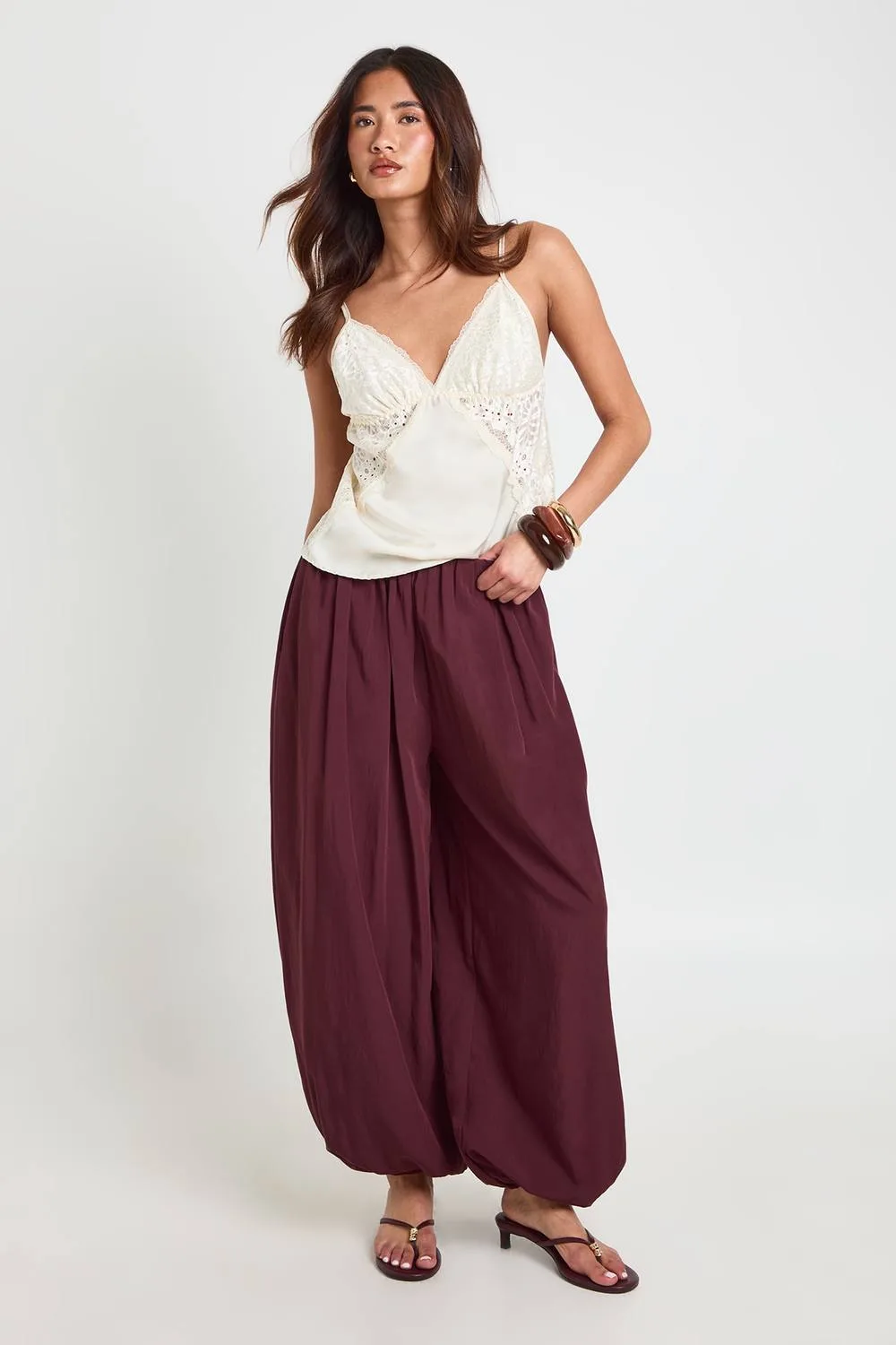 Cuffed Balloon Volume Leg Trouser by boohoo