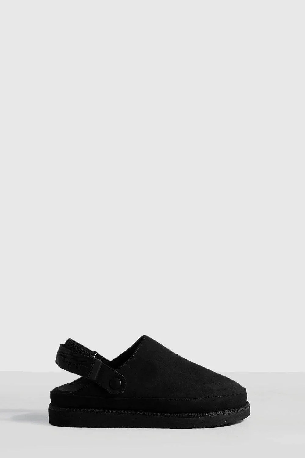 Faux Suede Chunky Slingback Closed Toe Clogs by boohoo