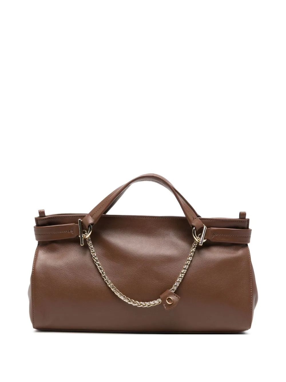 Chain-Detail Leather Shoulder Bag by Orciani