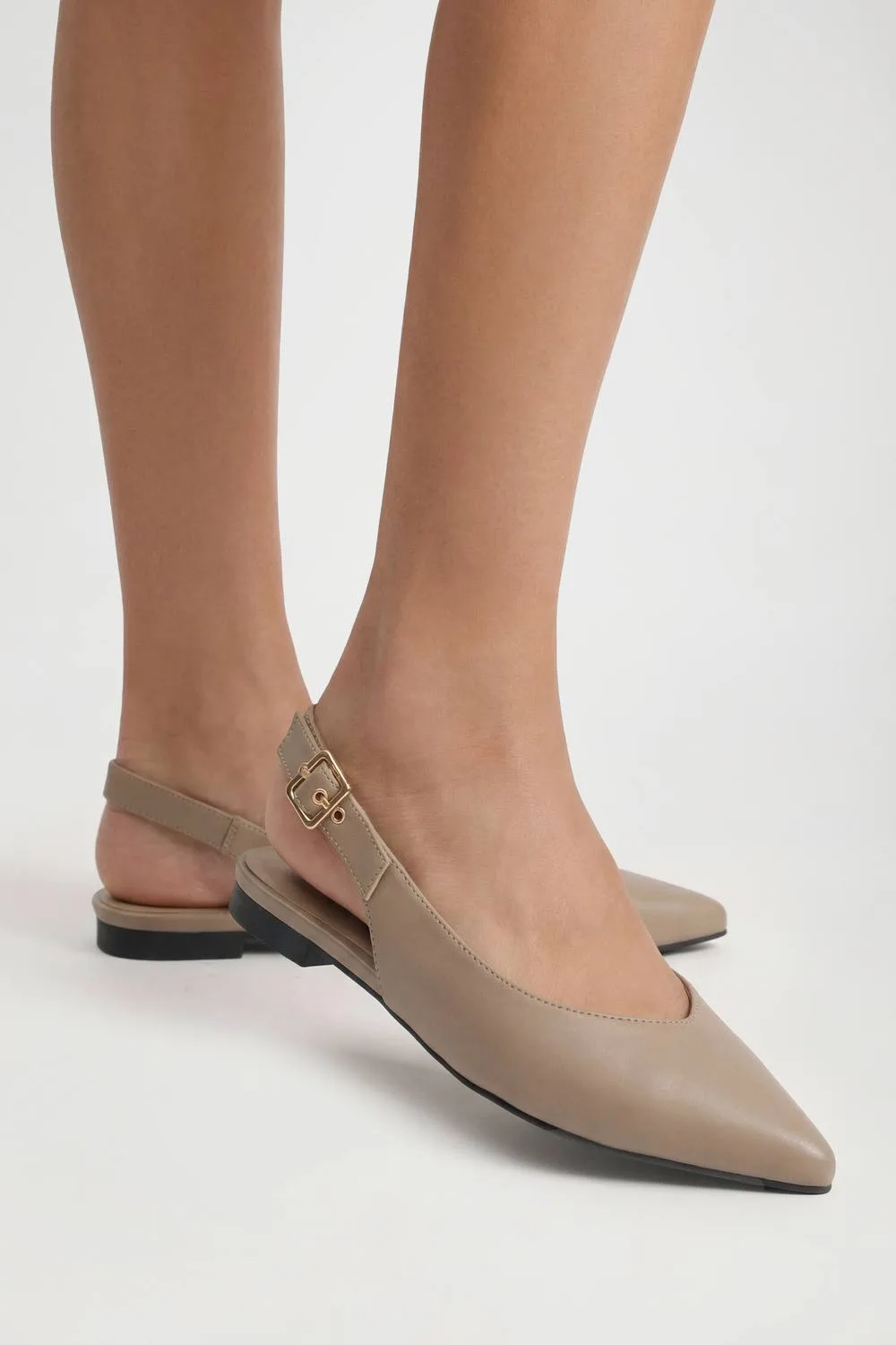 Slingback Pointed Ballet Flats by boohoo