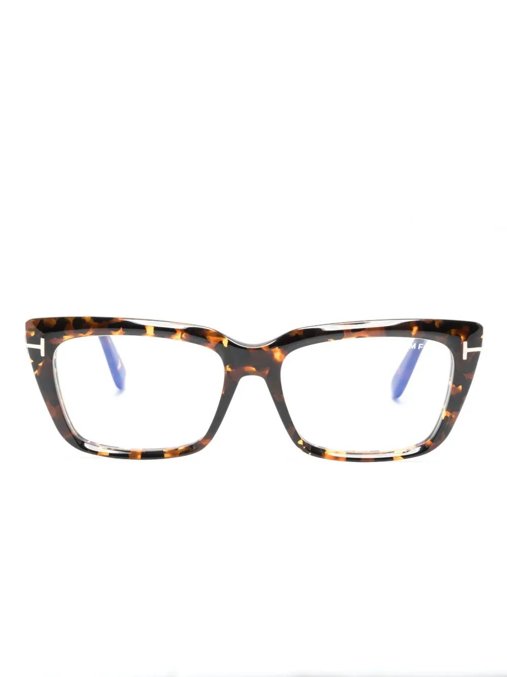 Tortoiseshell Rectangle-Frame Glasses by TOM FORD Eyewear