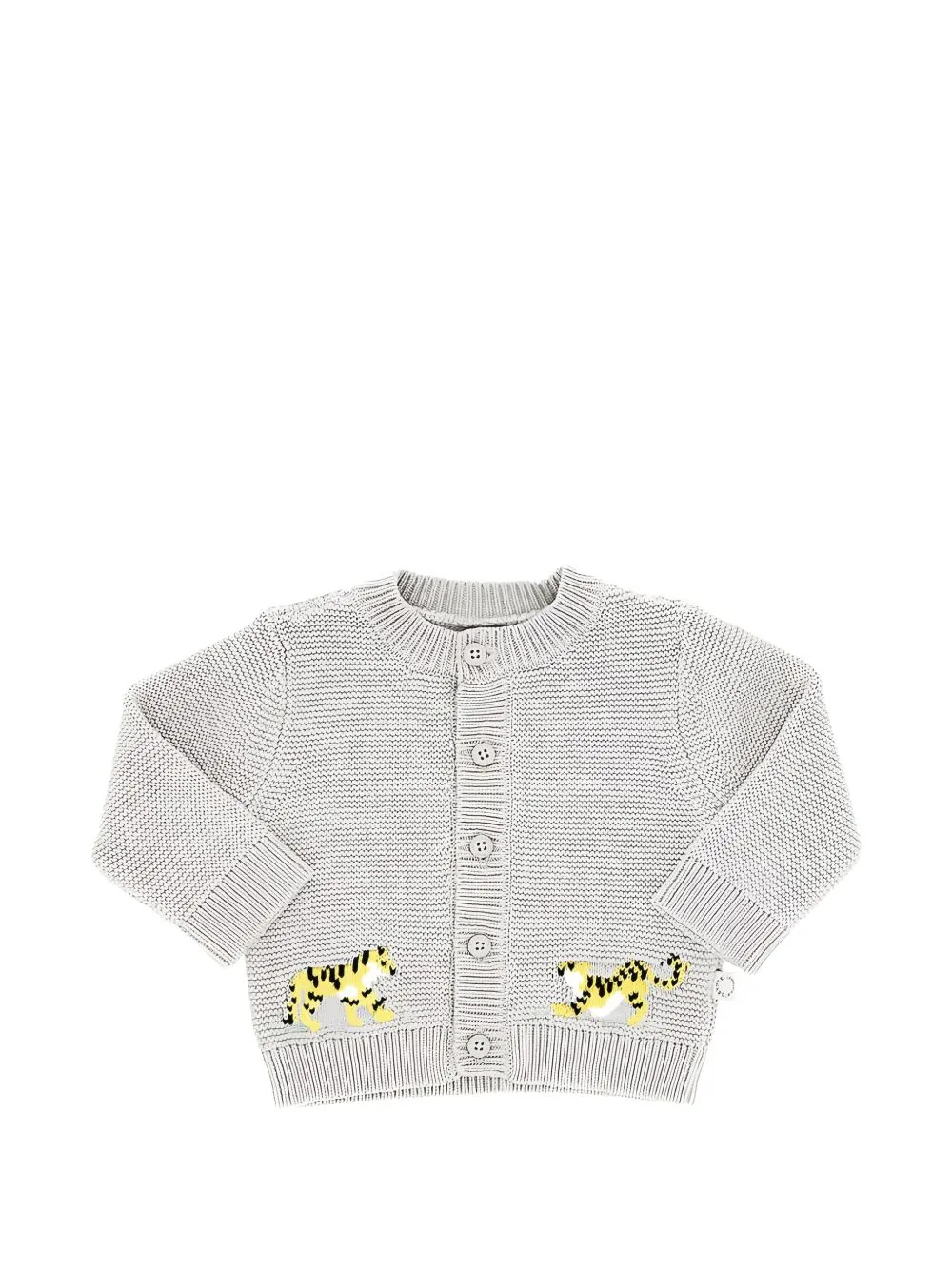 Tiger-Intarsia Garter-Stitch Cardigan by Stella McCartney Kids