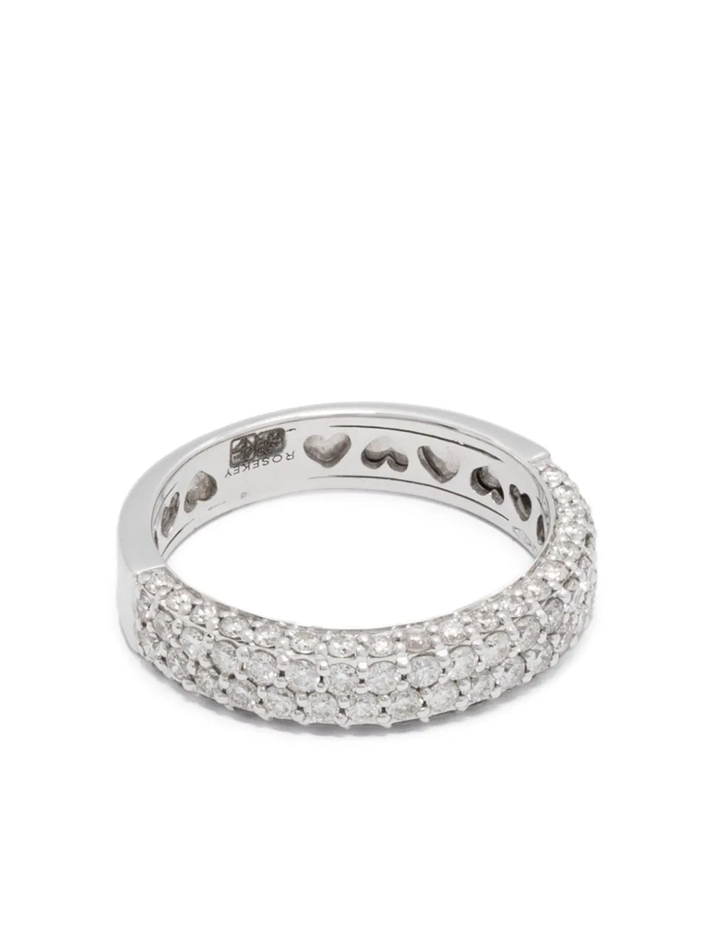 18K White Gold Pavé Diamonds Ring by ROSEKEY