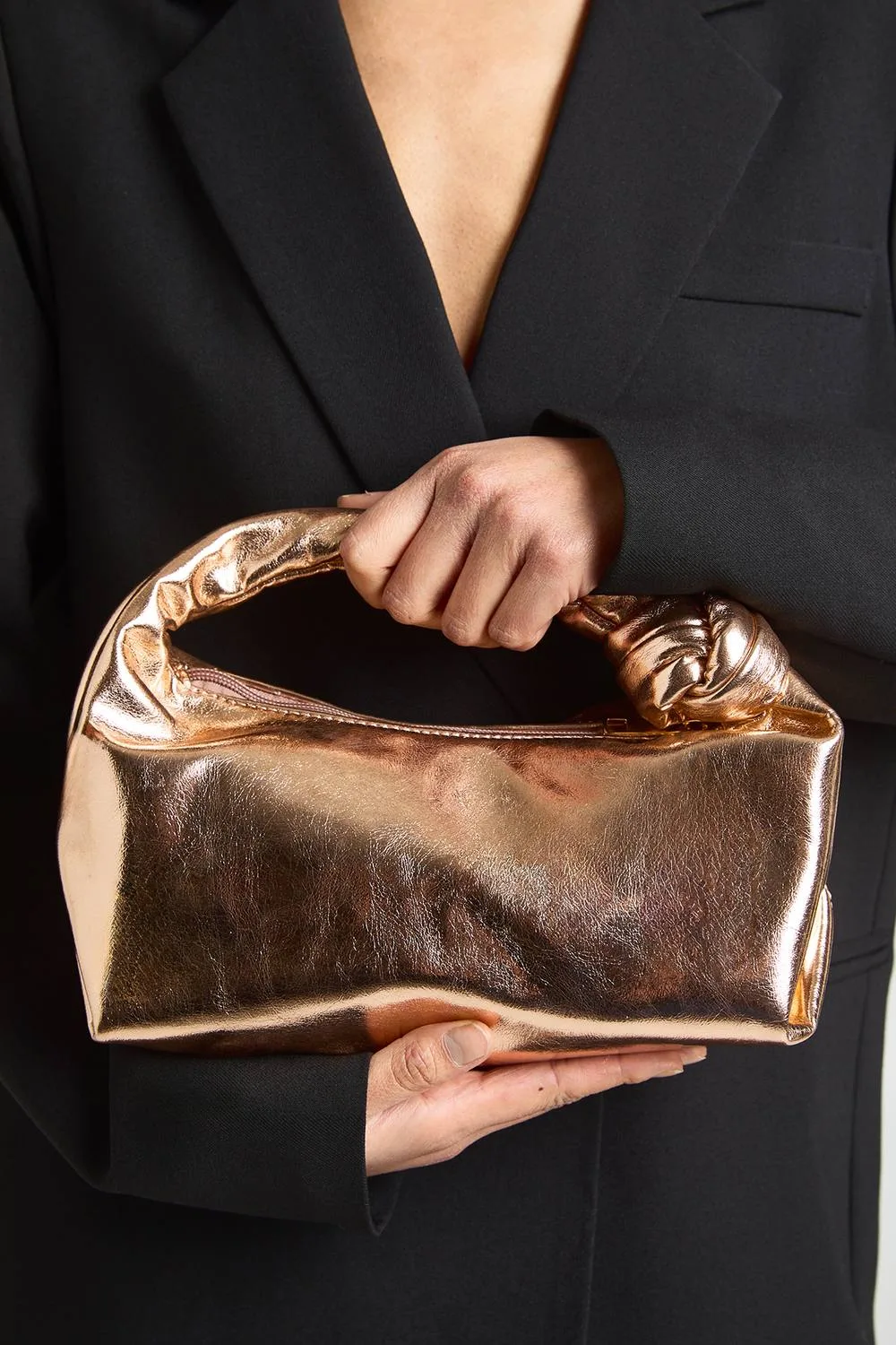Metallic Knot Handle Grab Bag by boohoo