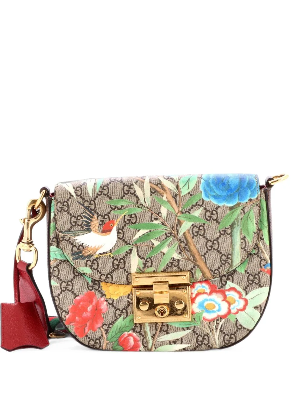 Padlock Saddle Tian Print GG Coated Canvas Medium Shoulder Bag by Gucci Pre-Owned