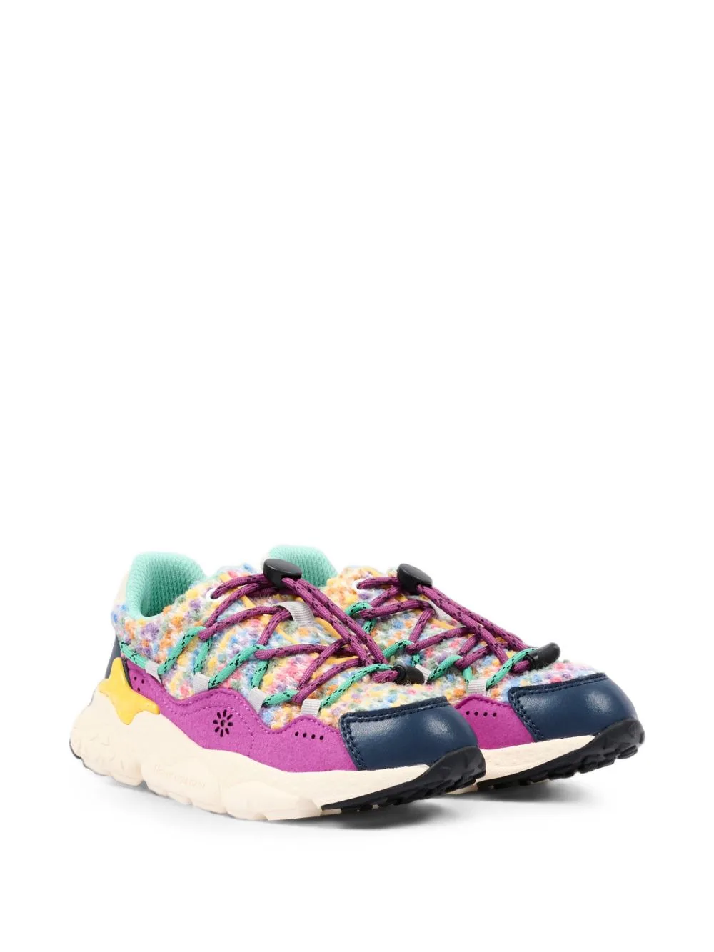 Bouclé-Knit Paneled Sneakers by FLOWER MOUNTAIN KIDS