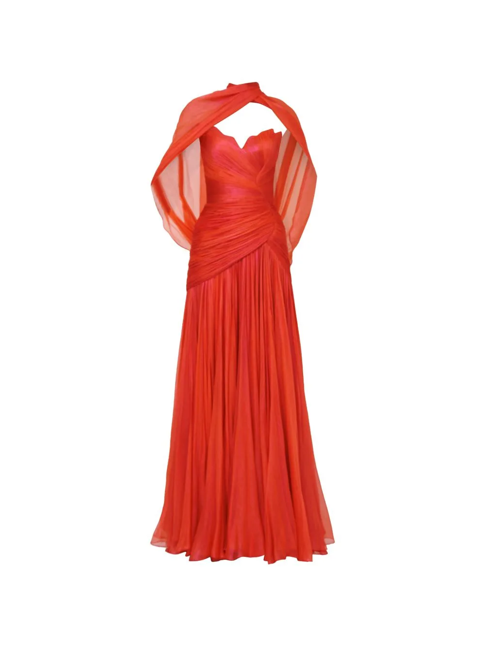 Petal Draped Gown Maxi Dress