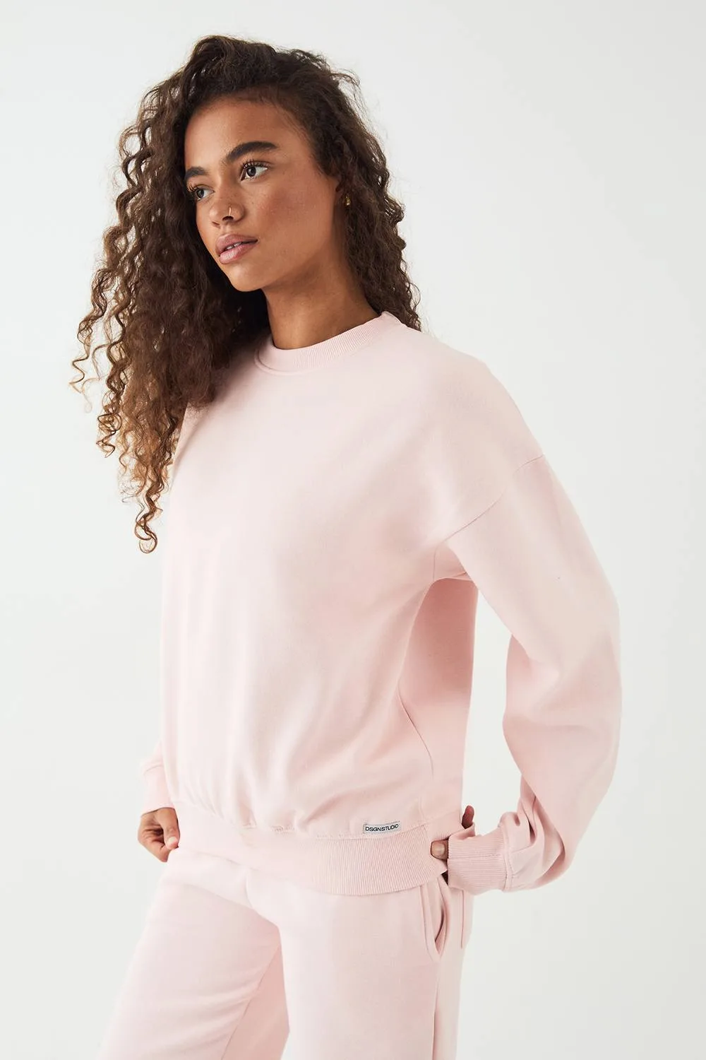 Crew Neck Oversized Sweatshirt - Denim/Cotton by DSGN Studio