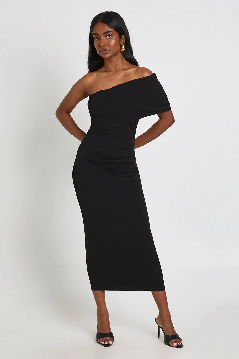 Jersey Crepe Bardot Midaxi Dress - Polyurethane