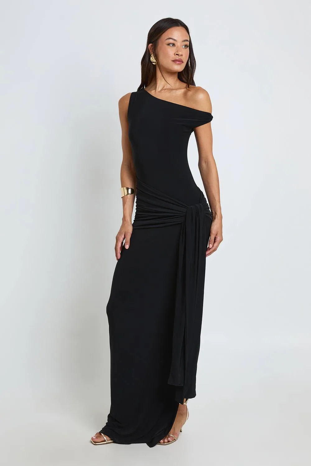 Tall Slinky Twist Detail Maxi Dress - Knitted