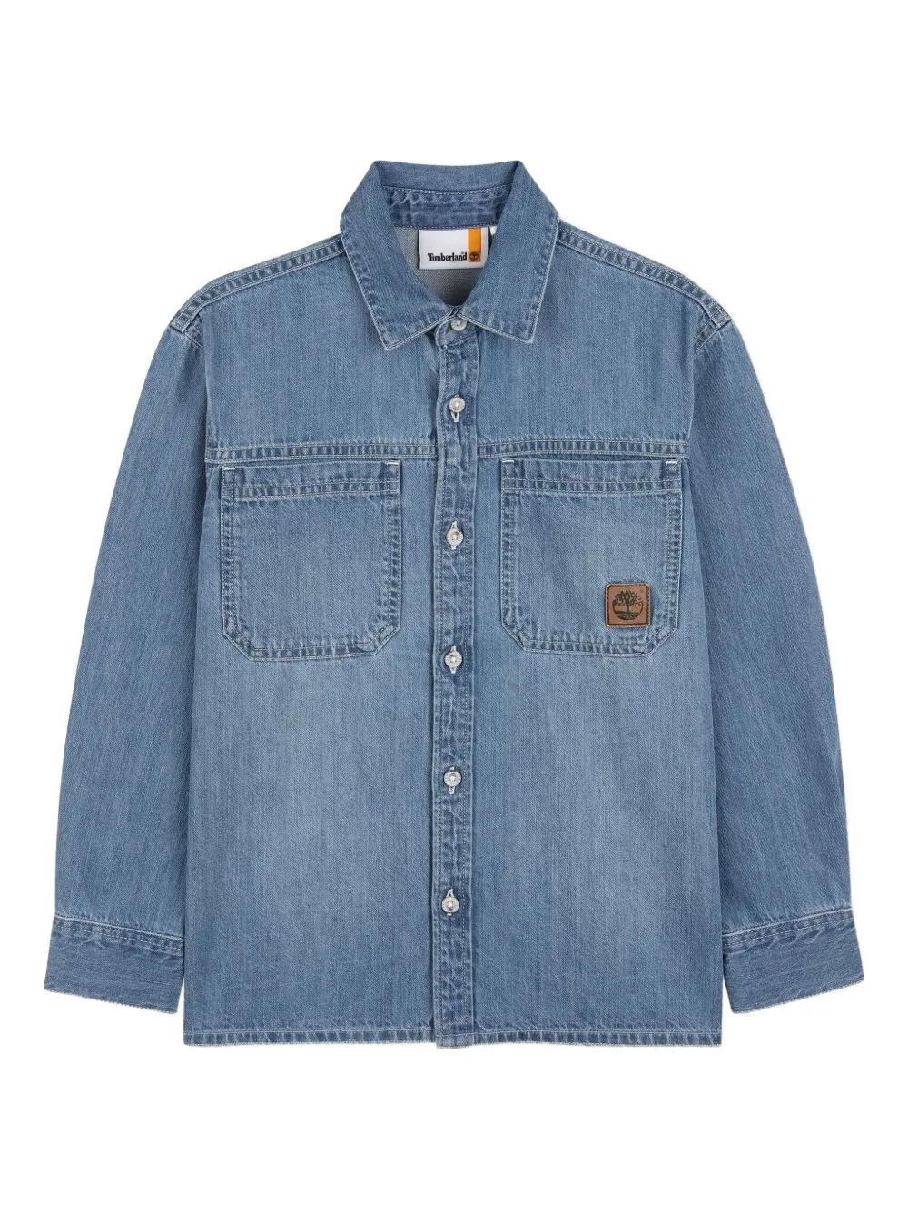 Logo Denim Shirt by Timberland Kids