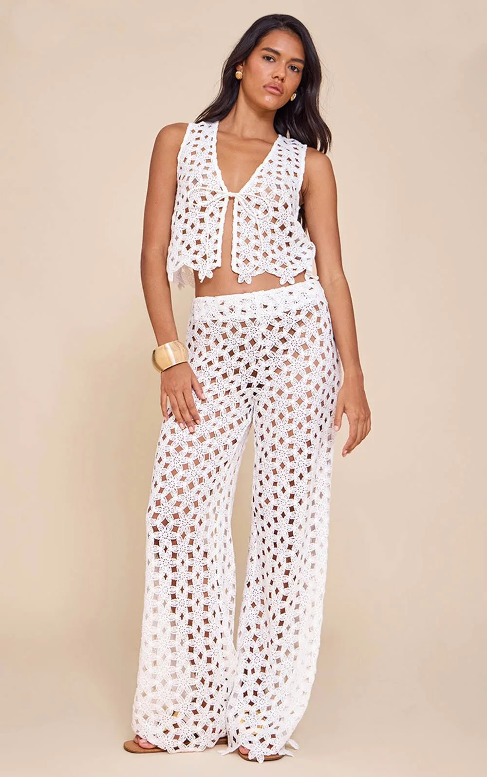 Embroidered Straight Leg Trousers Co-Ord by PrettyLittleThing