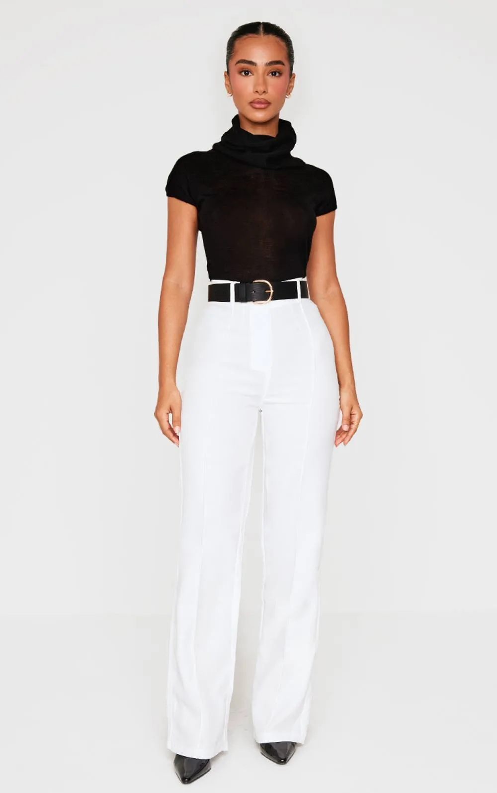 High Waist Straight Leg Trousers by PrettyLittleThing