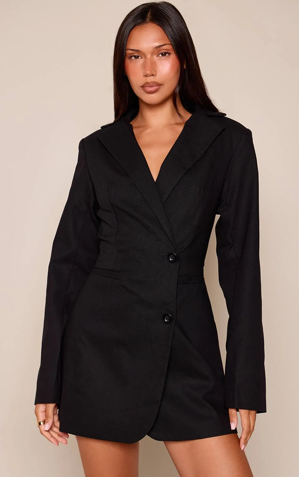 Woven Tailored Long Sleeve Blazer Dress by PrettyLittleThing