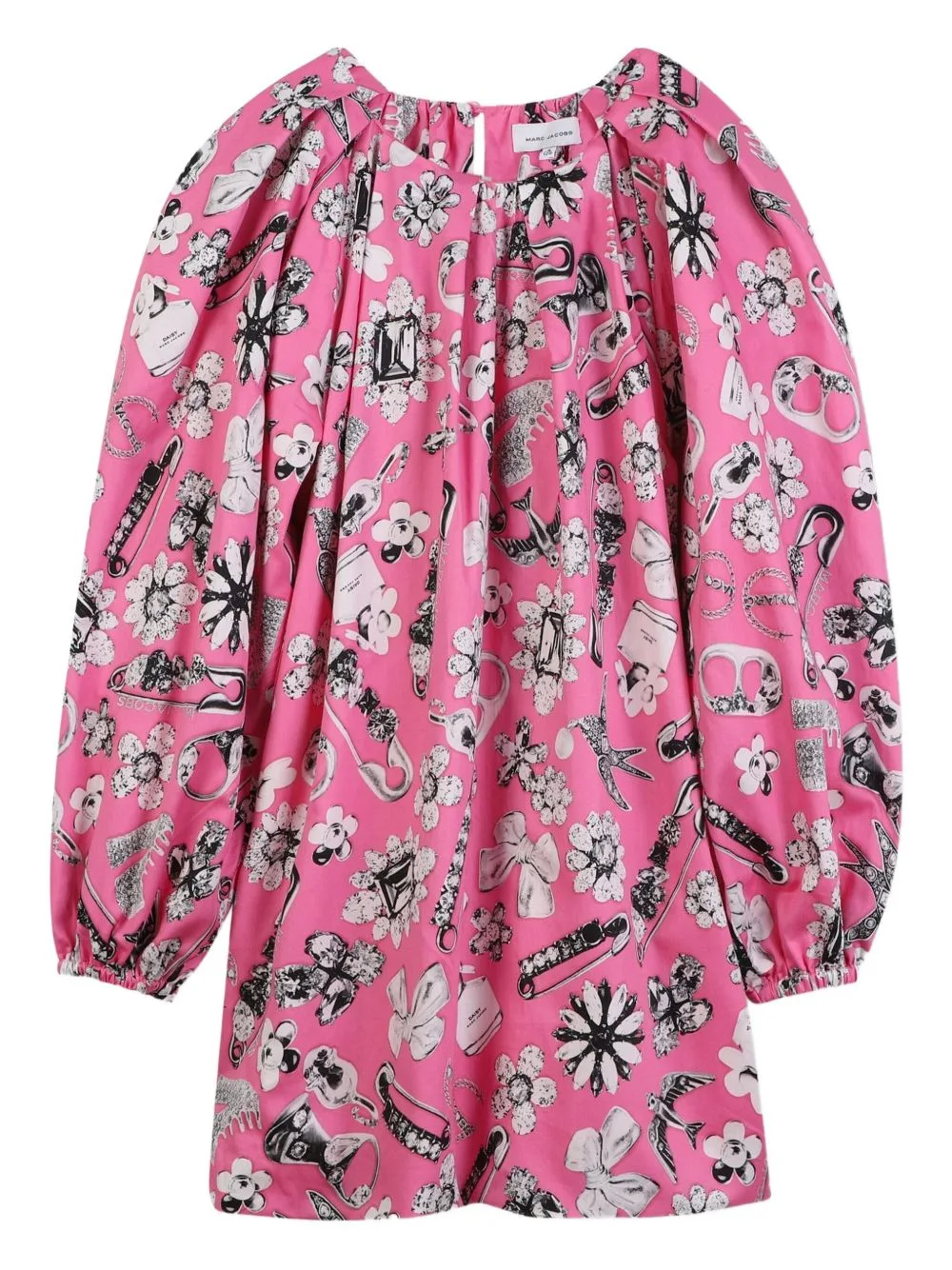 Puff-Sleeves Graphic-Print Dress by Marc Jacobs Kids