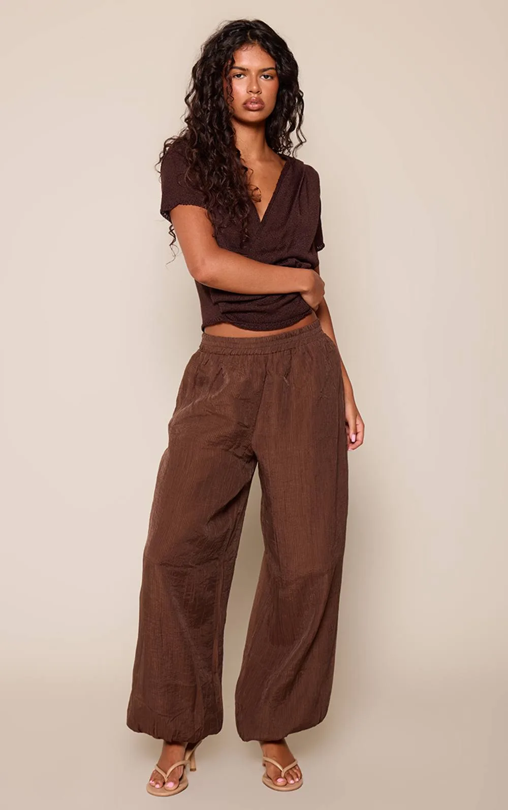 Textured Balloon Trousers by PrettyLittleThing