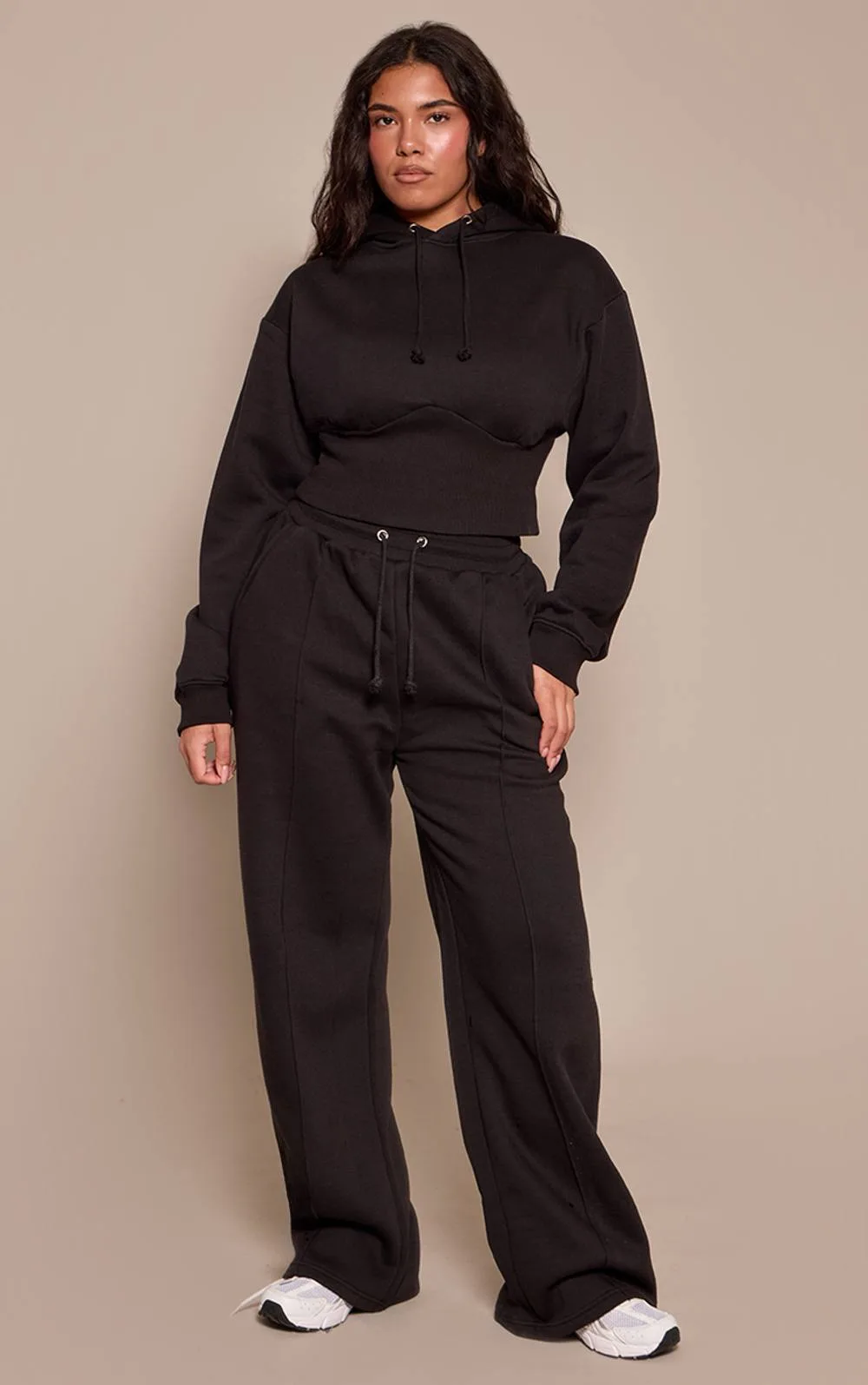 Sweat Seam Front Detail Wide Leg Joggers by PrettyLittleThing